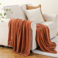 Soft Chenille Throws with Tassels for Home Decor, Spring Throws for Couch Cover, 50\