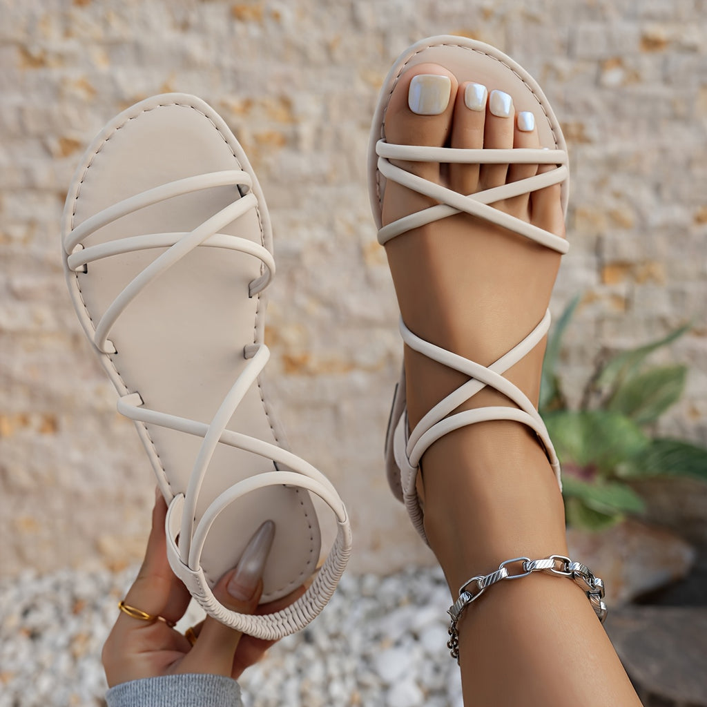 Elegant, Simple, And Stylish Open-Toe Flat Sandals for Summer Beach Getaways