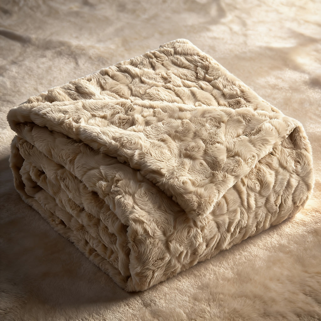 Luxury Heavyweight Blanket, Elegant Double-Brushed Blanket, Soft Comfort Blanket Ultra-Comfort Blankets, Living Room Sofa Blanket, Bedroom Blanket