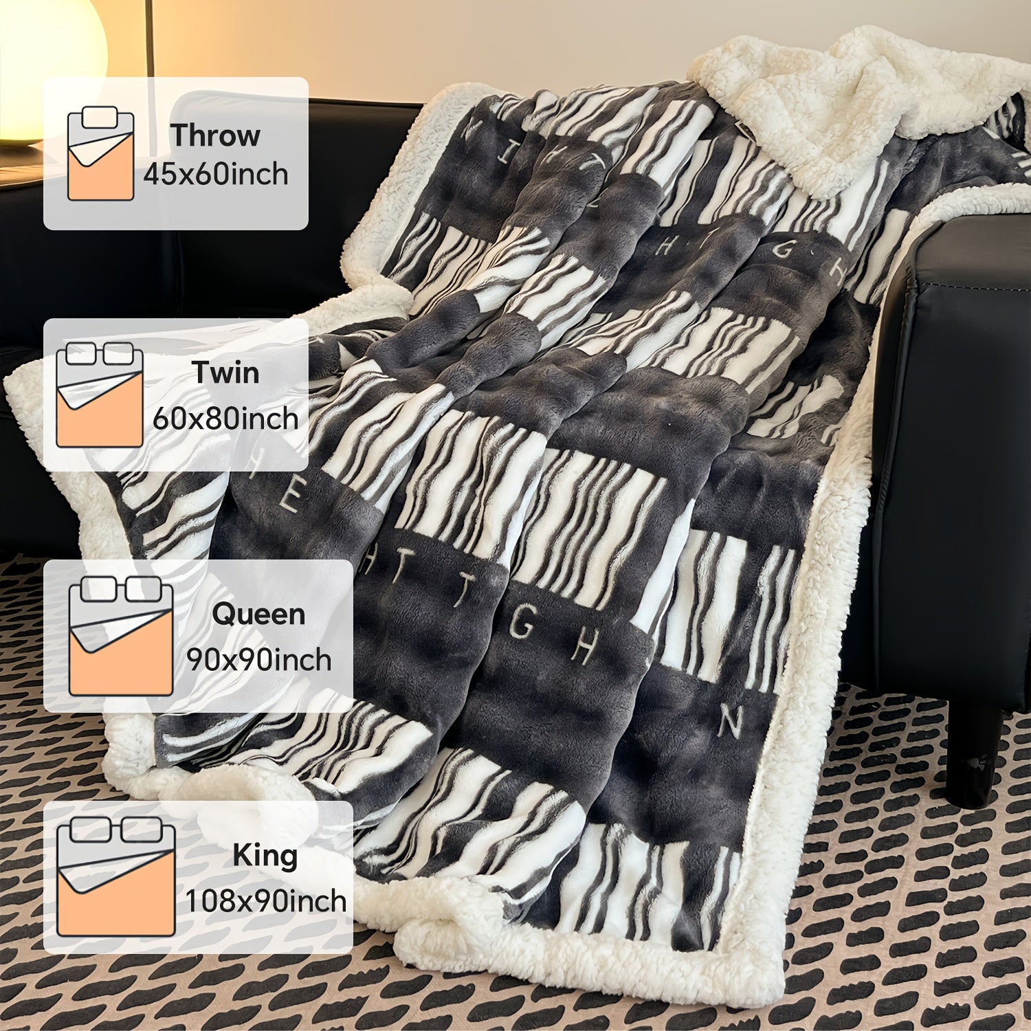 Heavyweight King Size Bed Blanket | Machine Washable, Gravity Blanket for Sofa Cover, Dormitory and Bedroom Cozy Bedding, Winter Living Room and Bedroom, DecorChristmas Gifts, Flannel Polyester