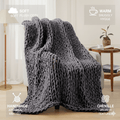 50*60inch Chunky Knitted Blanket, 100% Hand Woven Soft Chenille Blanket Handmade Thick Thread Knitted Crochet Blanket Sofa Home Decoration, Large Knot Blanket Farmhouse Blanket