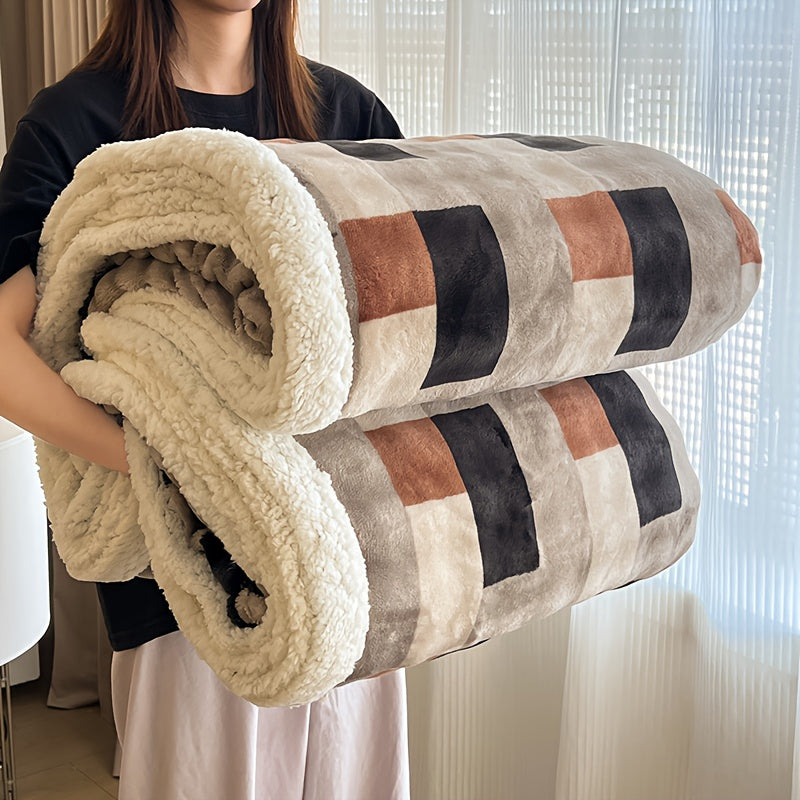 Heavyweight King Size Bed Blanket | Machine Washable, Gravity Blanket for Sofa Cover, Dormitory and Bedroom Cozy Bedding, Winter Living Room and Bedroom, DecorChristmas Gifts, Flannel Polyester