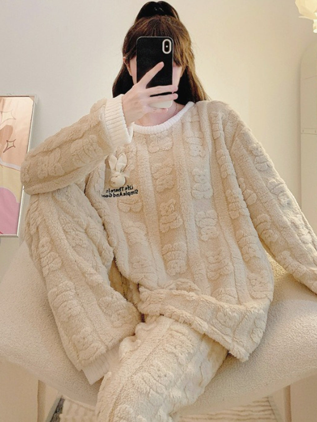 5XL Plus Size Pajama Set for Women, Cozy Coral Fleece Loungewear