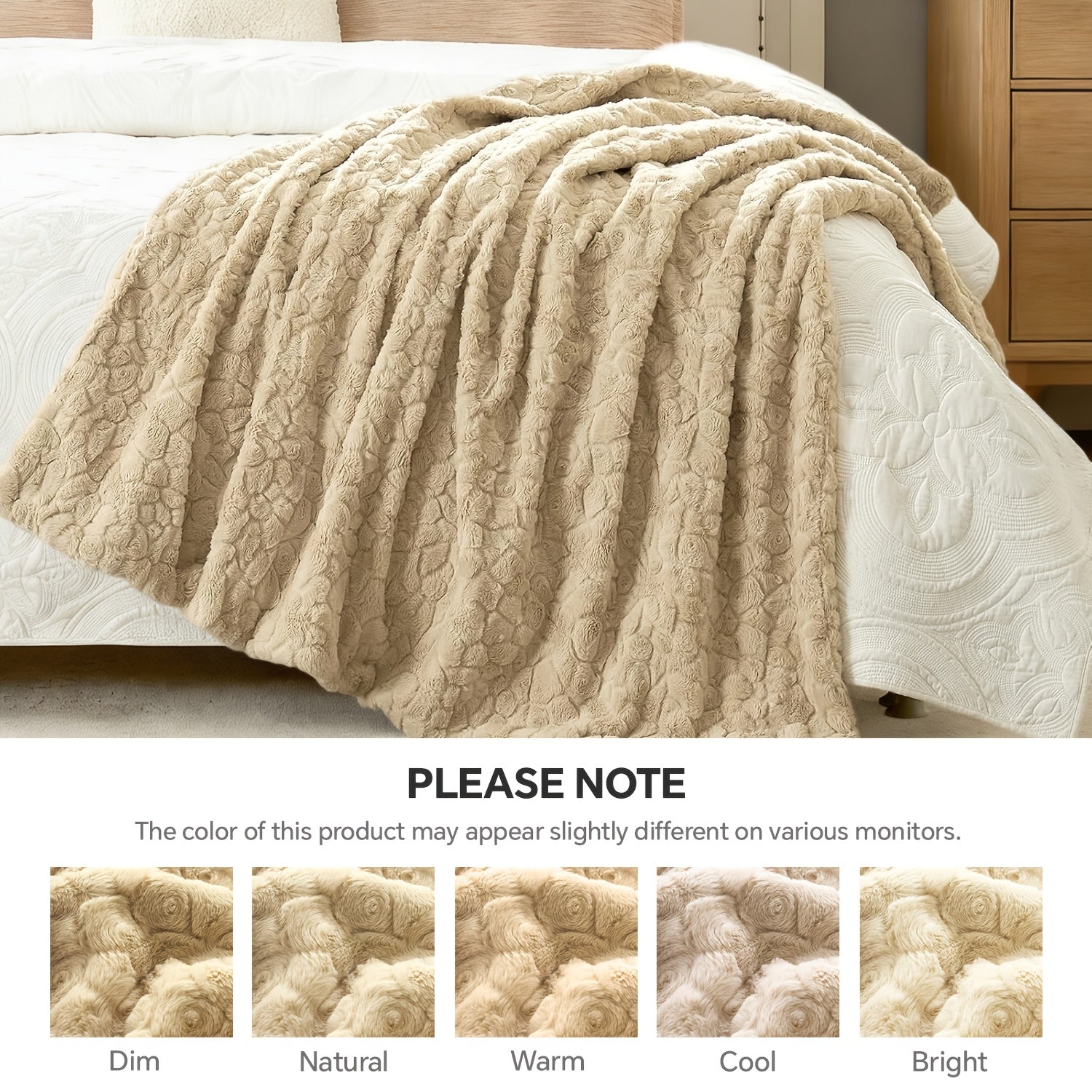 Luxury Heavyweight Blanket, Elegant Double-Brushed Blanket, Soft Comfort Blanket Ultra-Comfort Blankets, Living Room Sofa Blanket, Bedroom Blanket