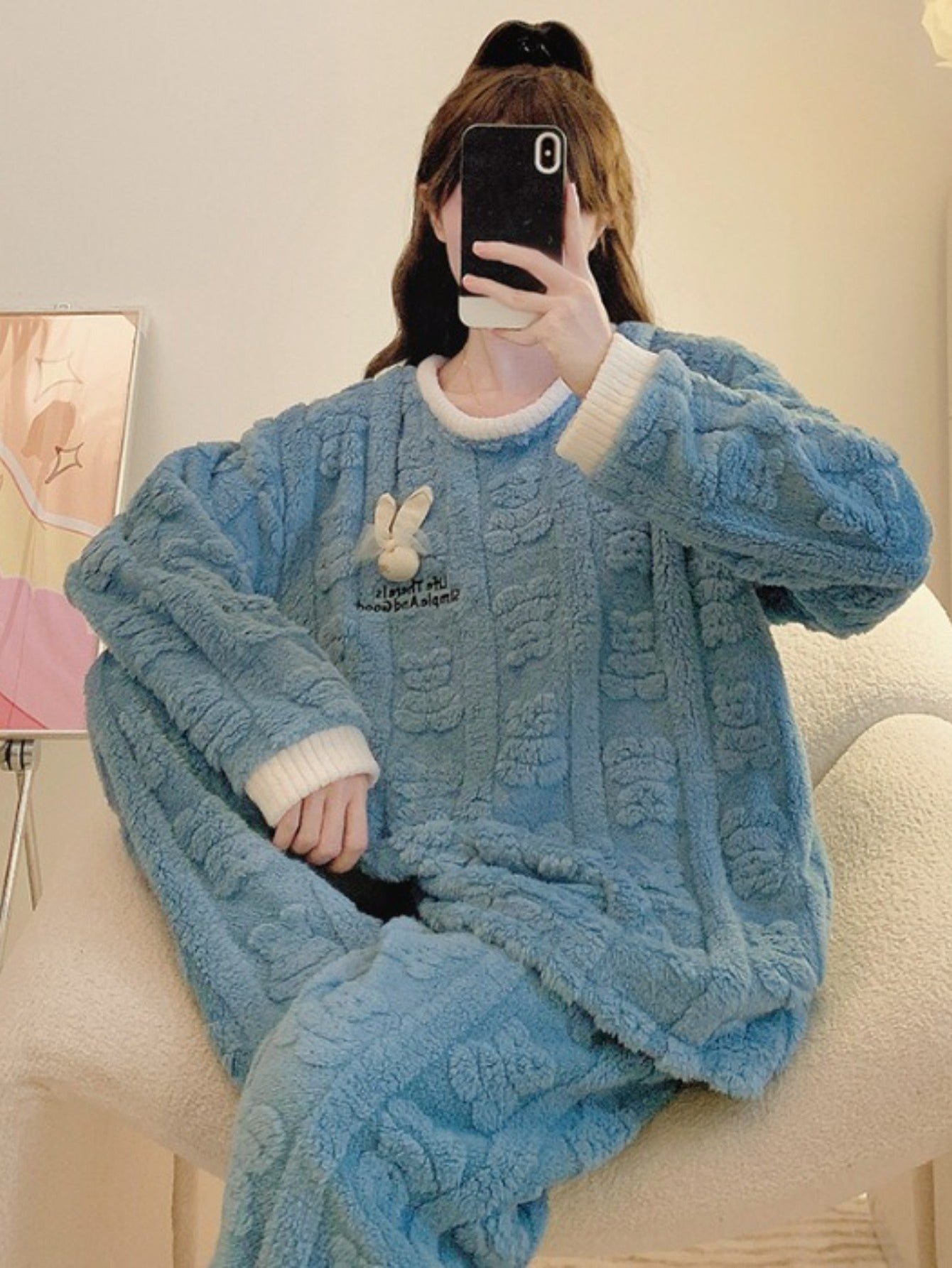 5XL Plus Size Pajama Set for Women, Cozy Coral Fleece Loungewear