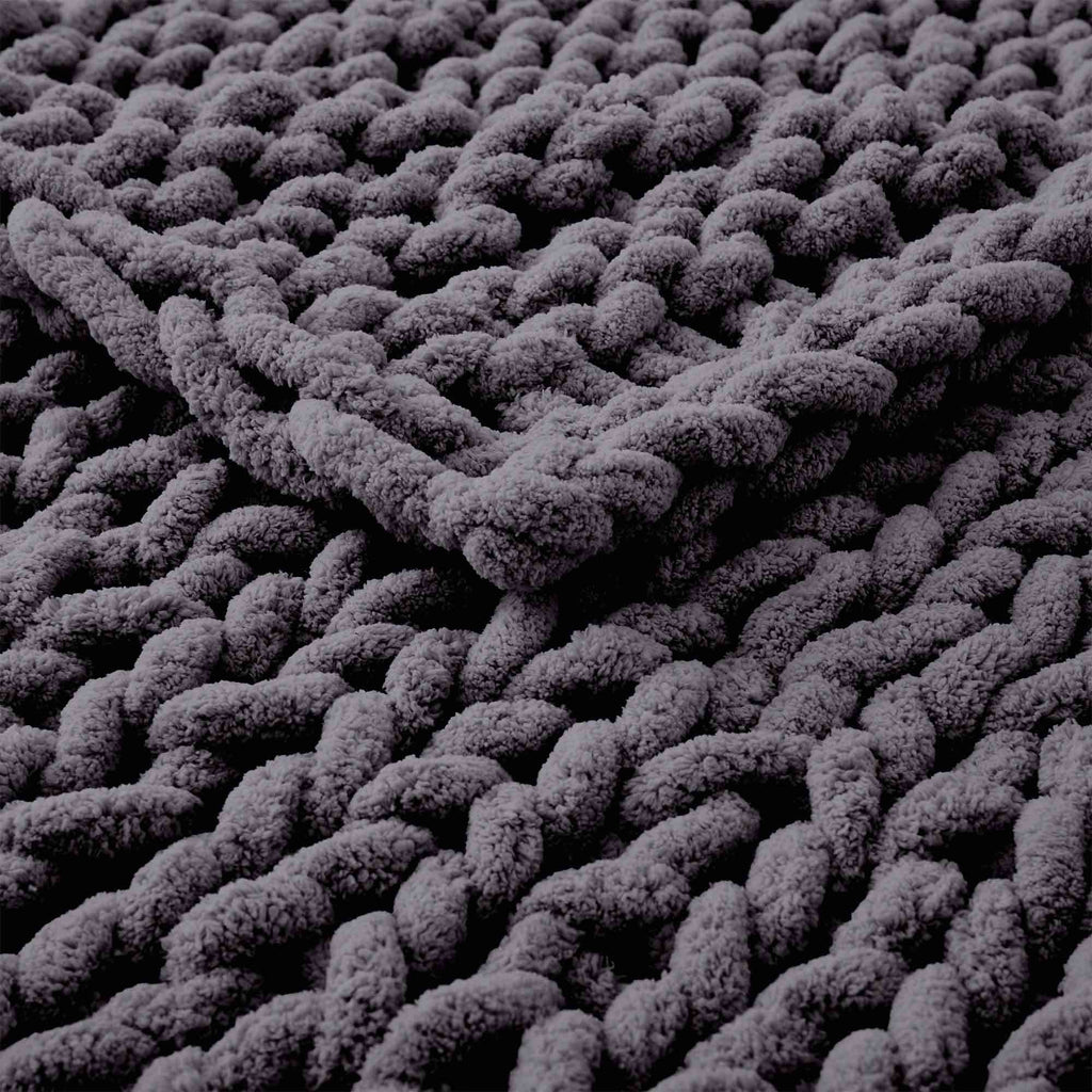 50*60inch Chunky Knitted Blanket, 100% Hand Woven Soft Chenille Blanket Handmade Thick Thread Knitted Crochet Blanket Sofa Home Decoration, Large Knot Blanket Farmhouse Blanket
