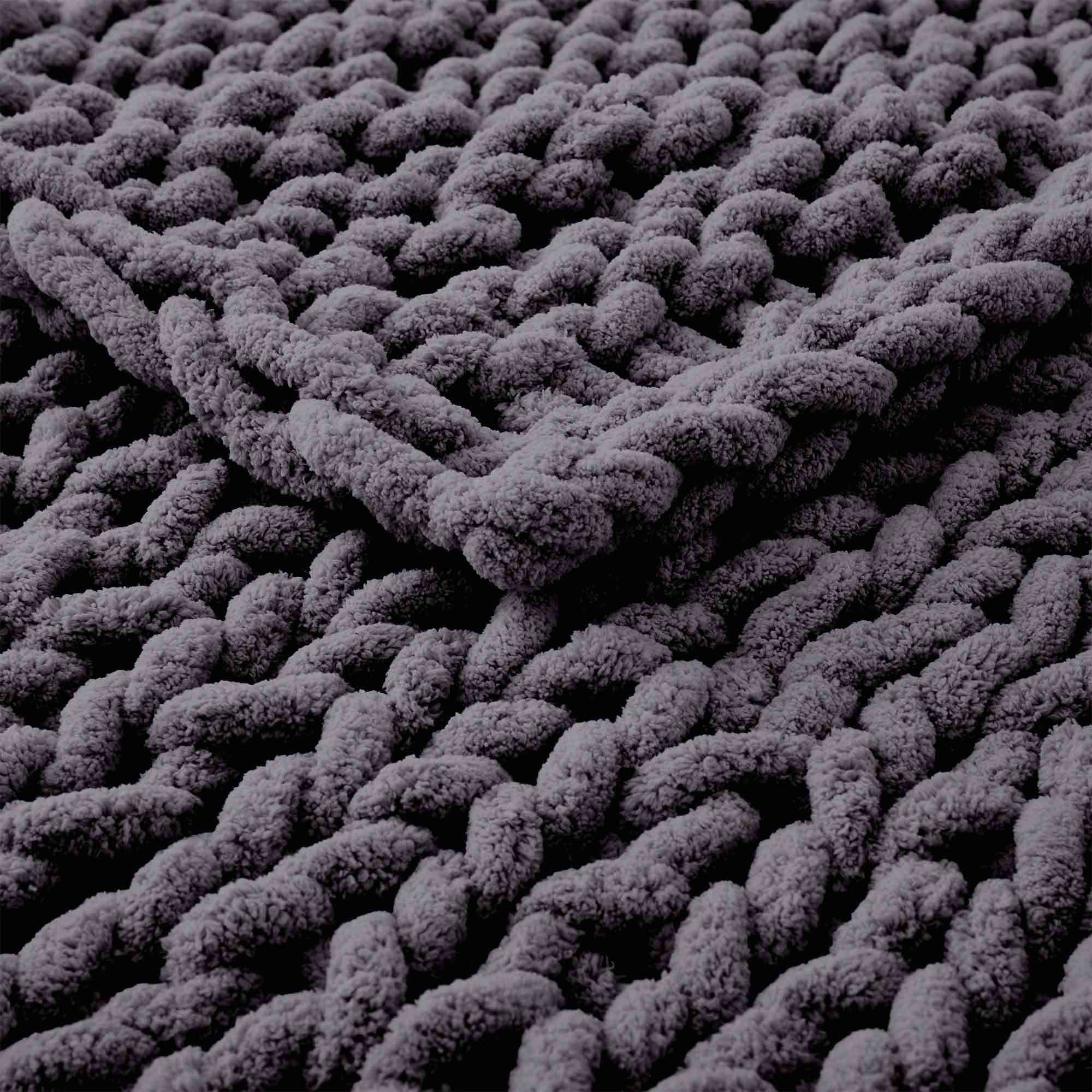 50*60inch Chunky Knitted Blanket, 100% Hand Woven Soft Chenille Blanket Handmade Thick Thread Knitted Crochet Blanket Sofa Home Decoration, Large Knot Blanket Farmhouse Blanket