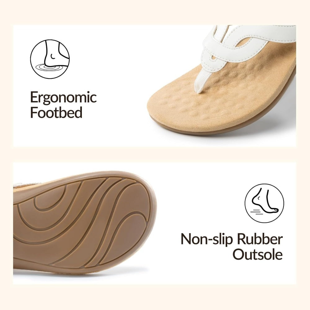 Women's Orthopedic Arch Support Sandals Orthotic Flip Flops Comfortable Slip On Thong Flat Sandals