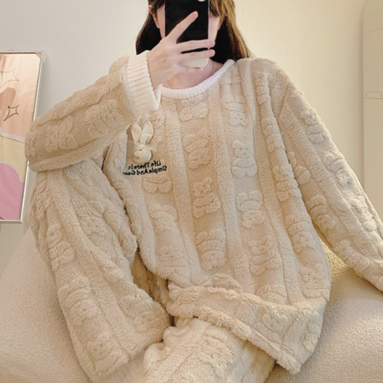 5XL Plus Size Pajama Set for Women, Cozy Coral Fleece Loungewear