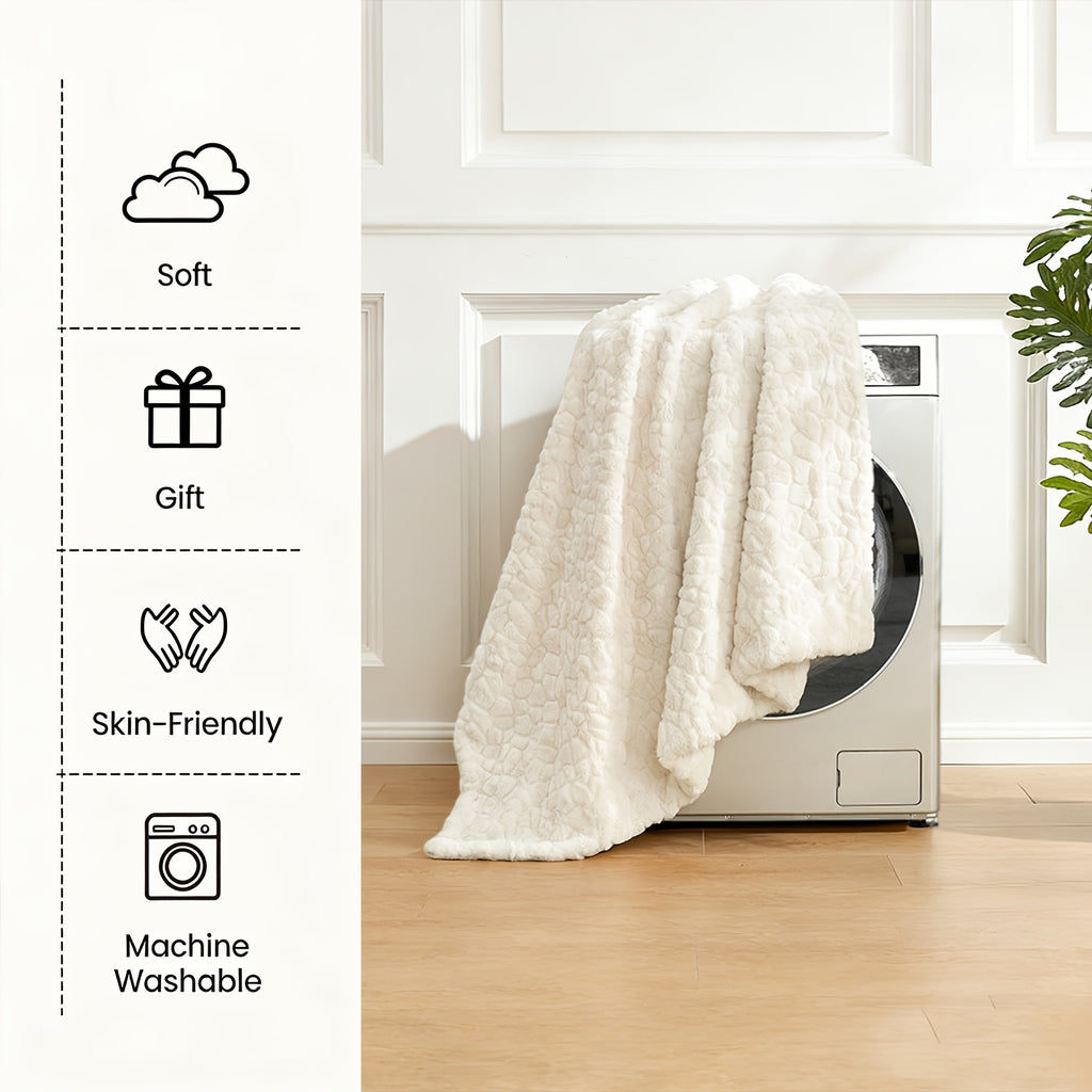 Luxury Heavyweight Blanket, Elegant Double-Brushed Blanket, Soft Comfort Blanket Ultra-Comfort Blankets, Living Room Sofa Blanket, Bedroom Blanket