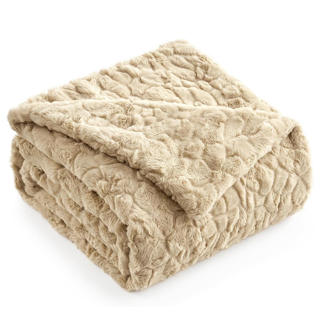 Luxury Heavyweight Blanket, Elegant Double-Brushed Blanket, Soft Comfort Blanket Ultra-Comfort Blankets, Living Room Sofa Blanket, Bedroom Blanket
