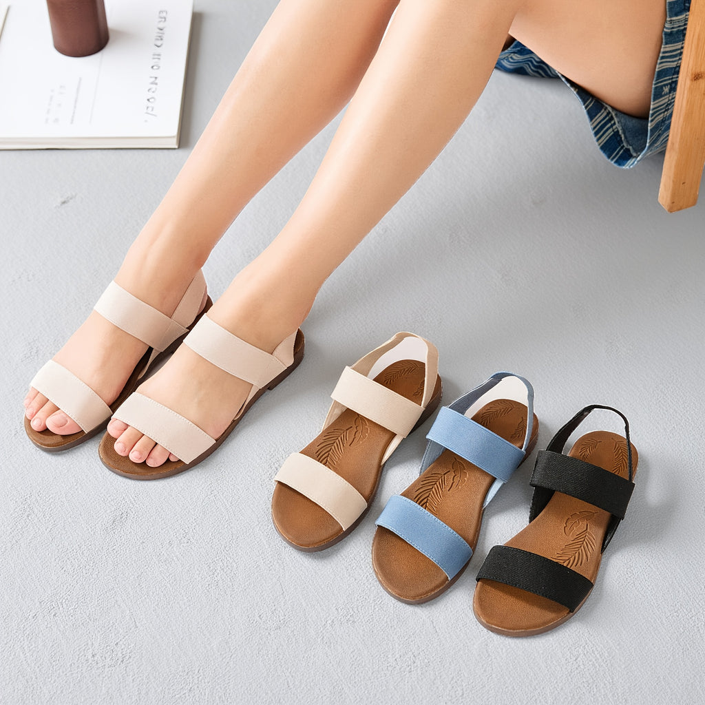 Flat Sandals for Women Featuring Gladiator Style - with Elastic Ankle Straps, Slip-Resistant Soles, And Comfortable Insoles, Perfect for Casual Summer Wear., Women Shoes