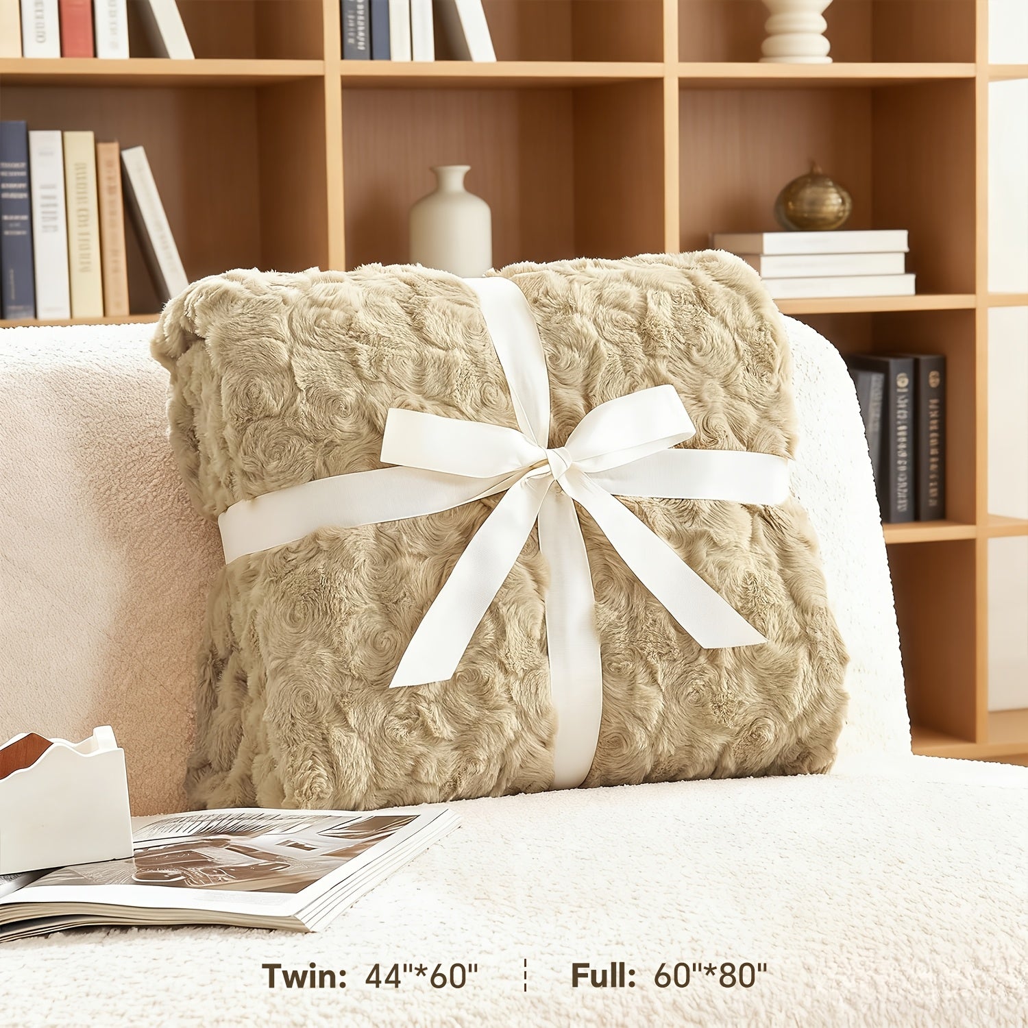 Luxury Heavyweight Blanket, Elegant Double-Brushed Blanket, Soft Comfort Blanket Ultra-Comfort Blankets, Living Room Sofa Blanket, Bedroom Blanket